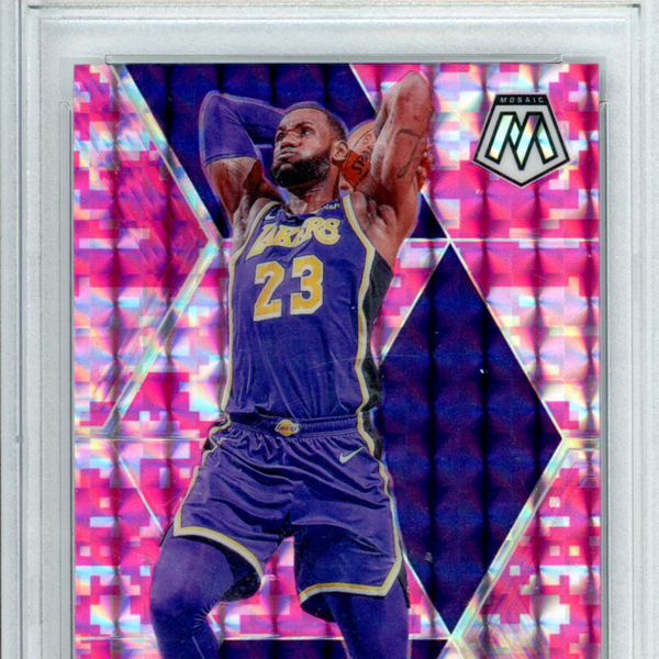 スポーツ選手 Panini Lebron MVP pink camo PSA10 2019 Panini Mosaic LeBron James Pink Camo #8 PSA 10
