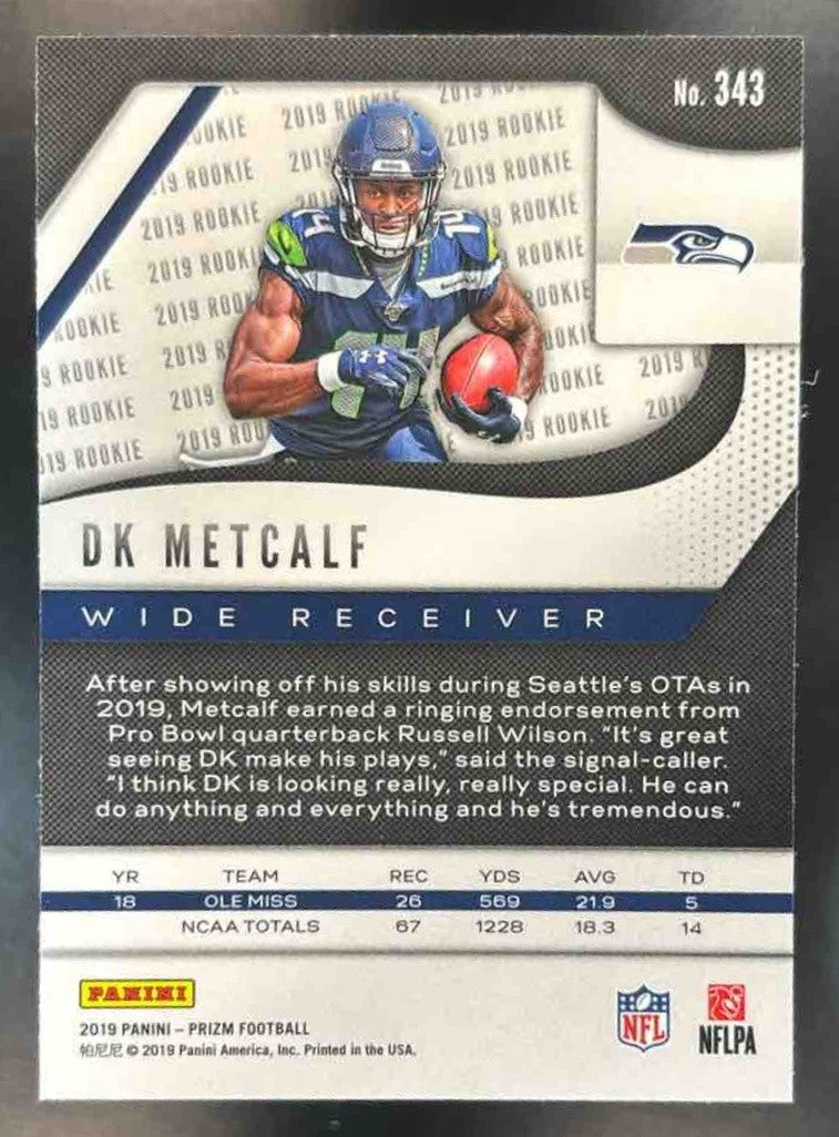 2019 Panini Prizm DK Metcalf #343 RC Seattle Seahawks - Sports Cards