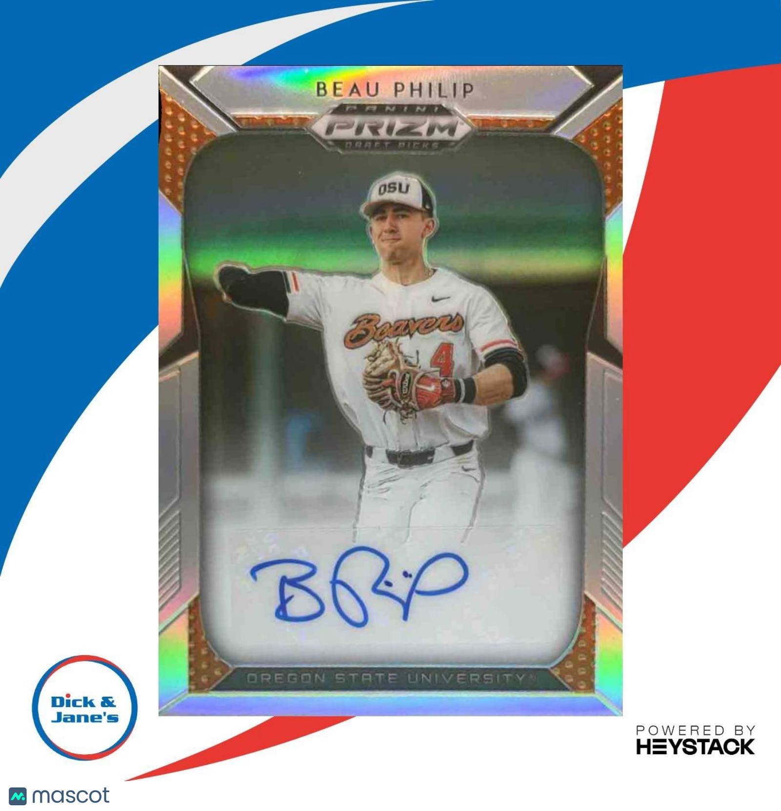 2019 Panini Prizm Draft Picks Beau Philip Auto Silver #75 - Sports Cards