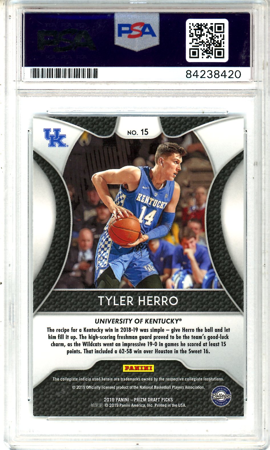 2019 Panini Prizm Draft Picks Tyler Herro Signature PSA Authentic Auto - Graded Sports Cards