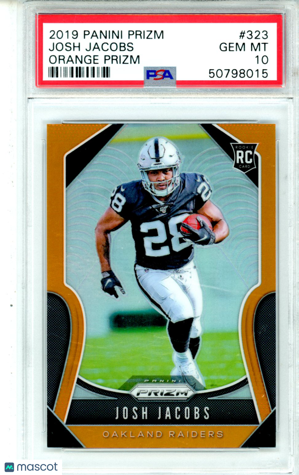 2019 Panini Prizm Josh Jacobs Orange /249 #323 PSA 10 - Graded Sports Cards