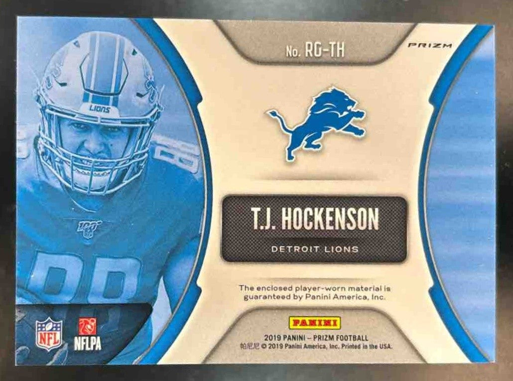 2019 Panini Prizm T.J. Hockenson Rookie Gear #RG-TH RC Detroit Lions - Sports Cards
