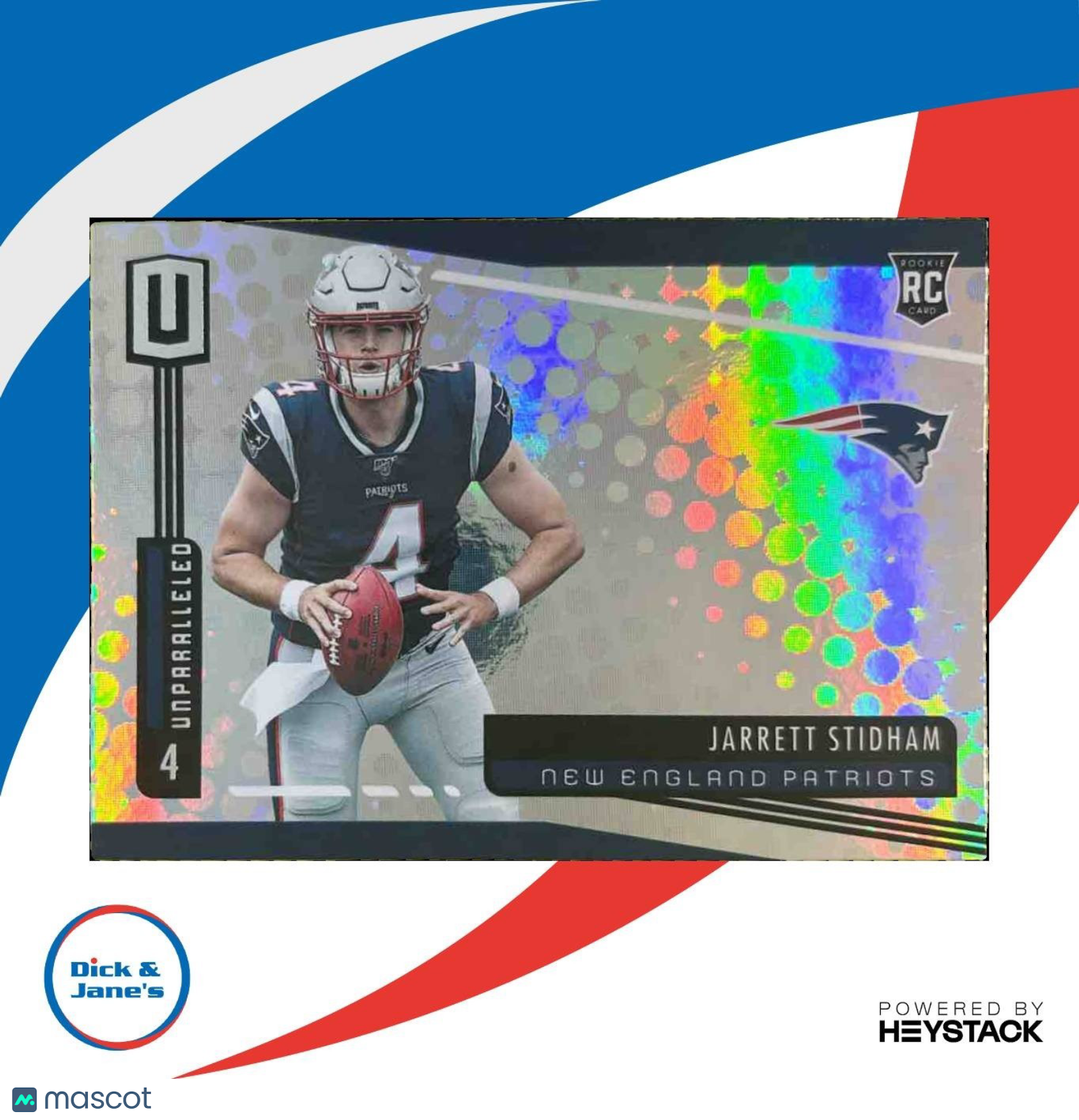 2019 Panini Unparalleled Jarrett Stidham #220 RC New England Patriots - Sports Cards