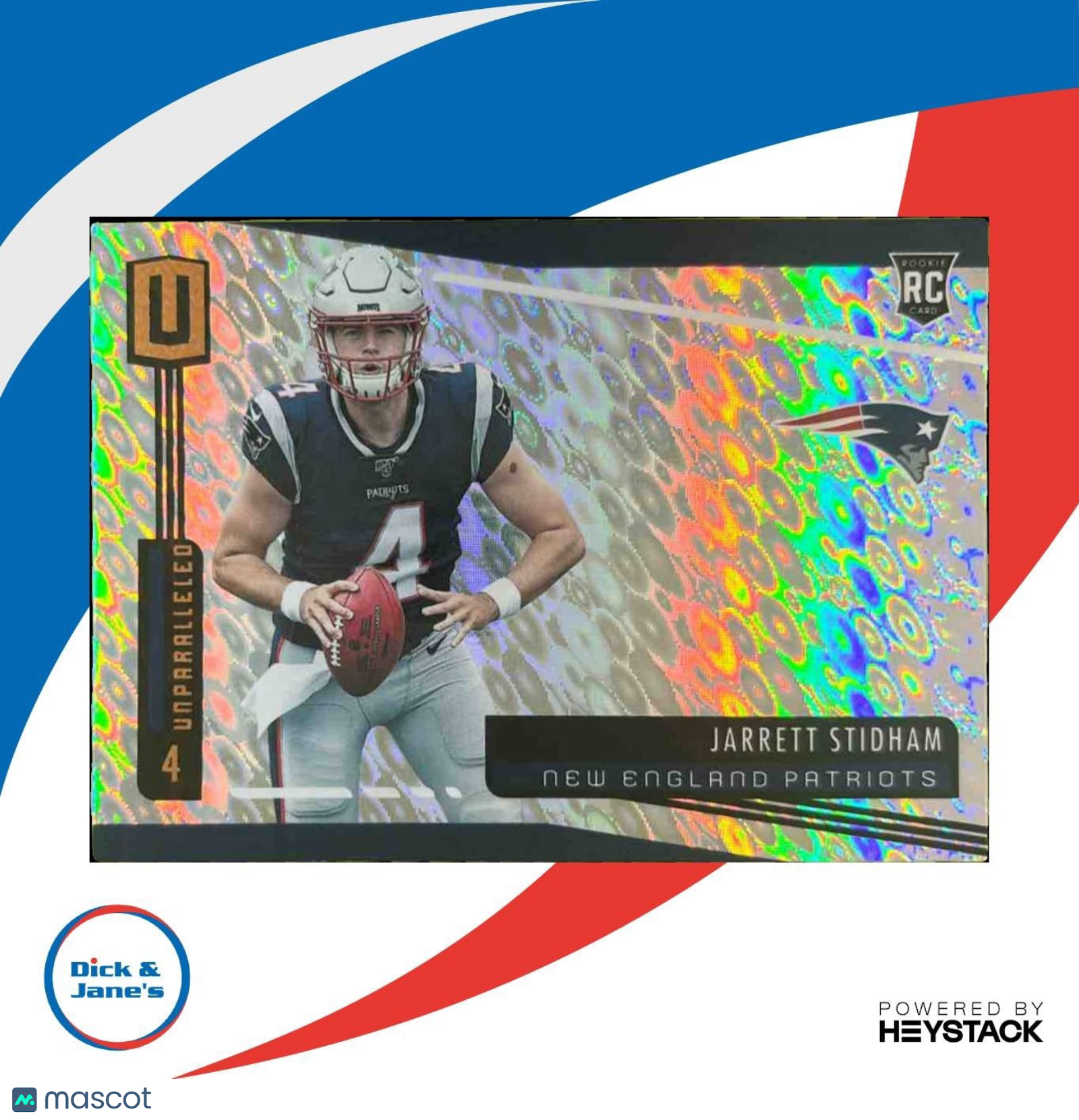 2019 Panini Unparalleled Jarrett Stidham Flight #220 RC New England Patriots - Sports Cards