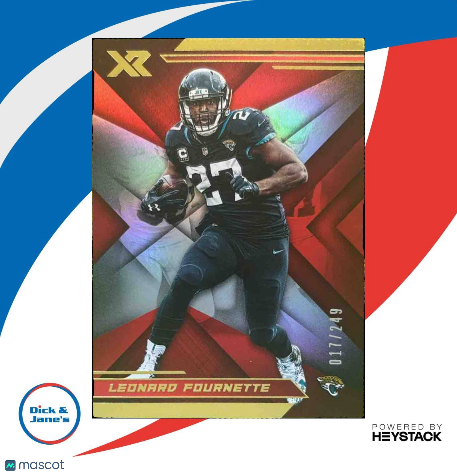 2019 Panini XR Leonard Fournette Red /249 #72 Jacksonville Jaguars - Sports Cards
