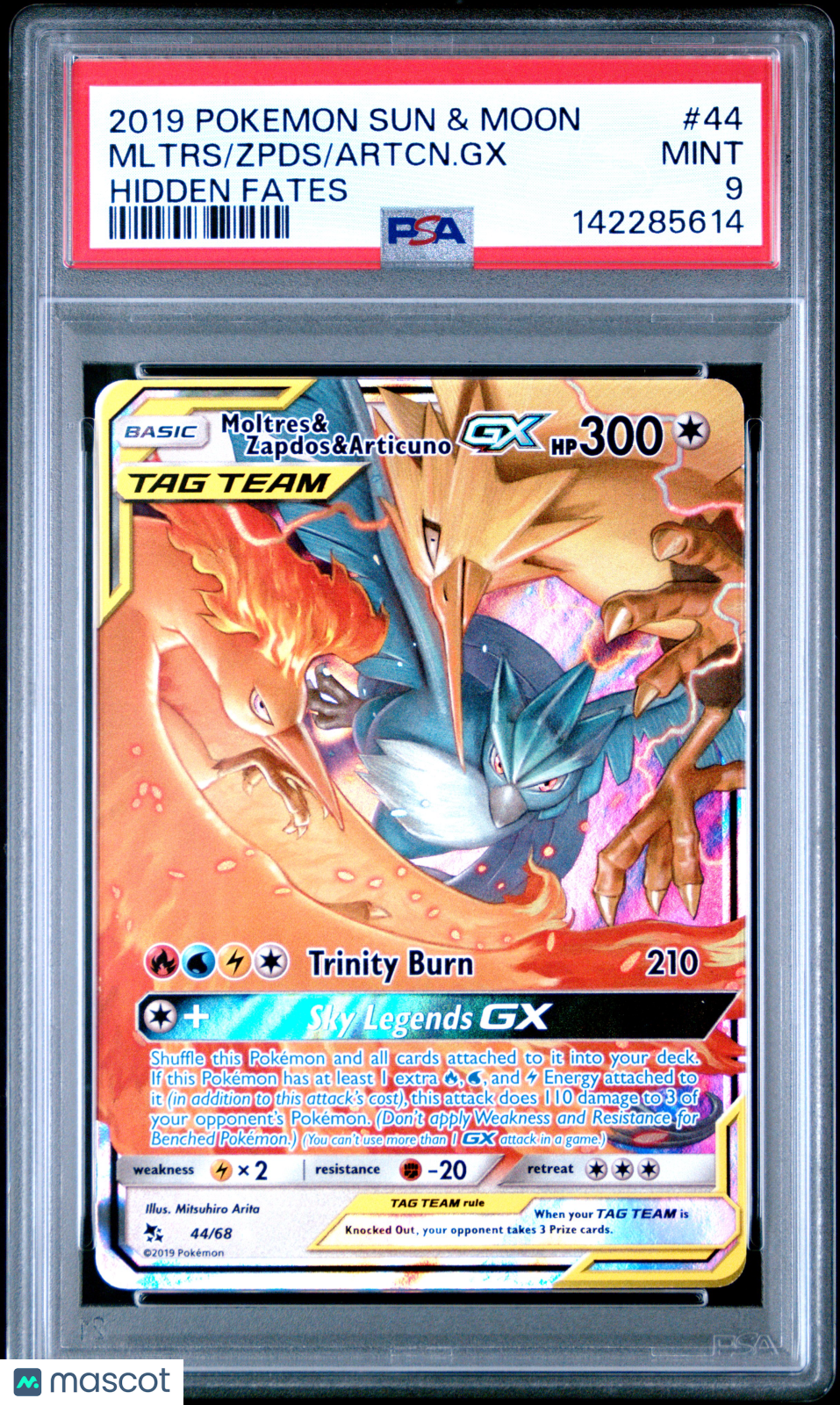 2019 Pokemon Sun & Moon Hidden Fates Artcn. GX Mltrs Zpds #44 Hidden Fates PSA 9 - Graded TCG/CCG