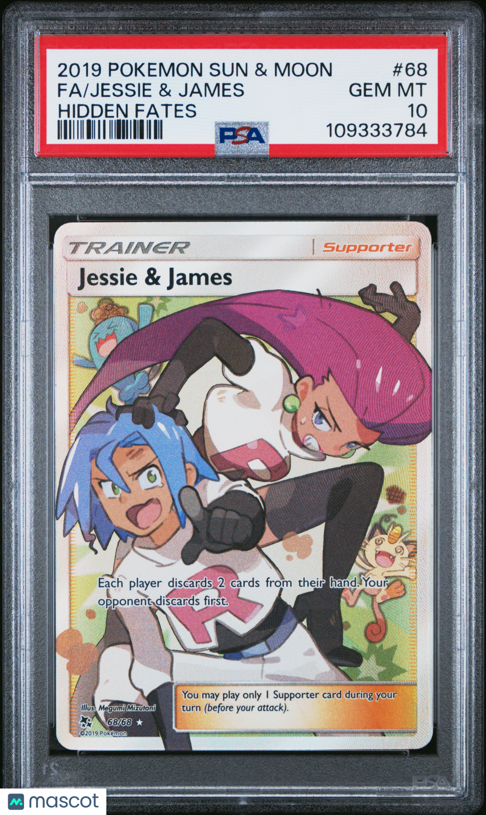 2019 Pokemon Sun & Moon Hidden Fates Jessie & James #68 FA PSA 10 GEM MINT - Graded TCG/CCG