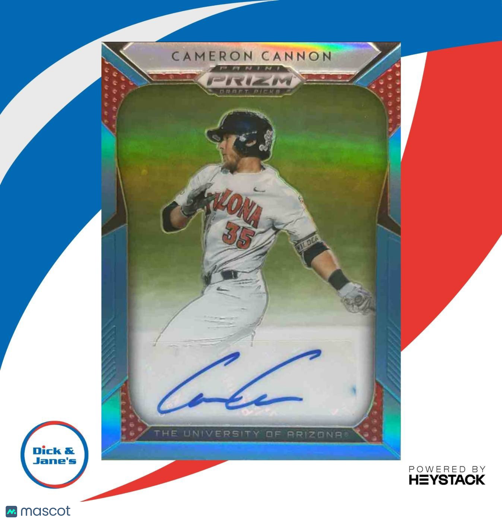 2019 Prizm Draft Picks Cameron Cannon Auto Blue /36 #67 Wildcats - Sports Cards