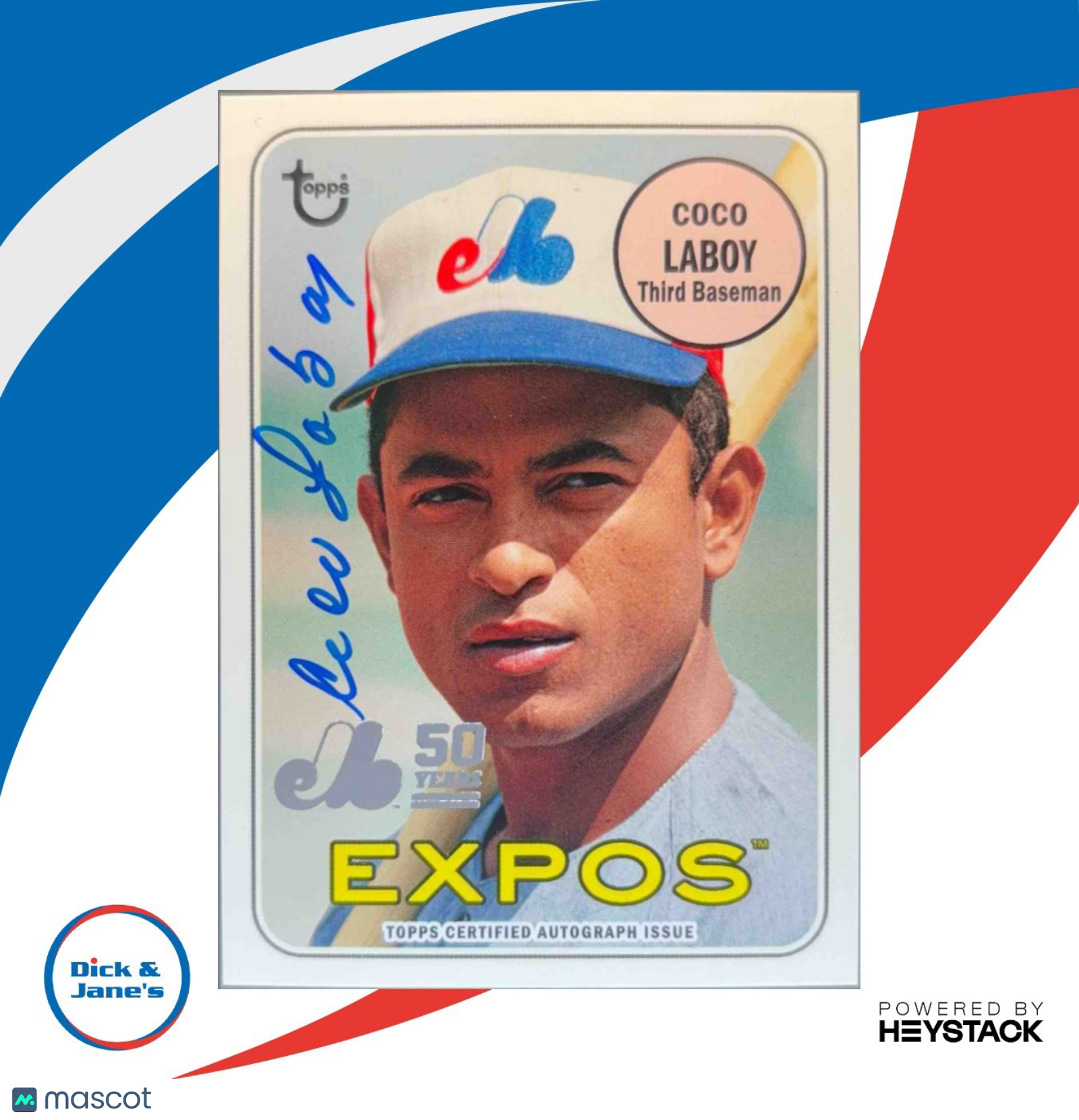 2019 Topps Archives Coco Laboy 50th Anniversary of the Montreal Expos Auto - Sports Cards
