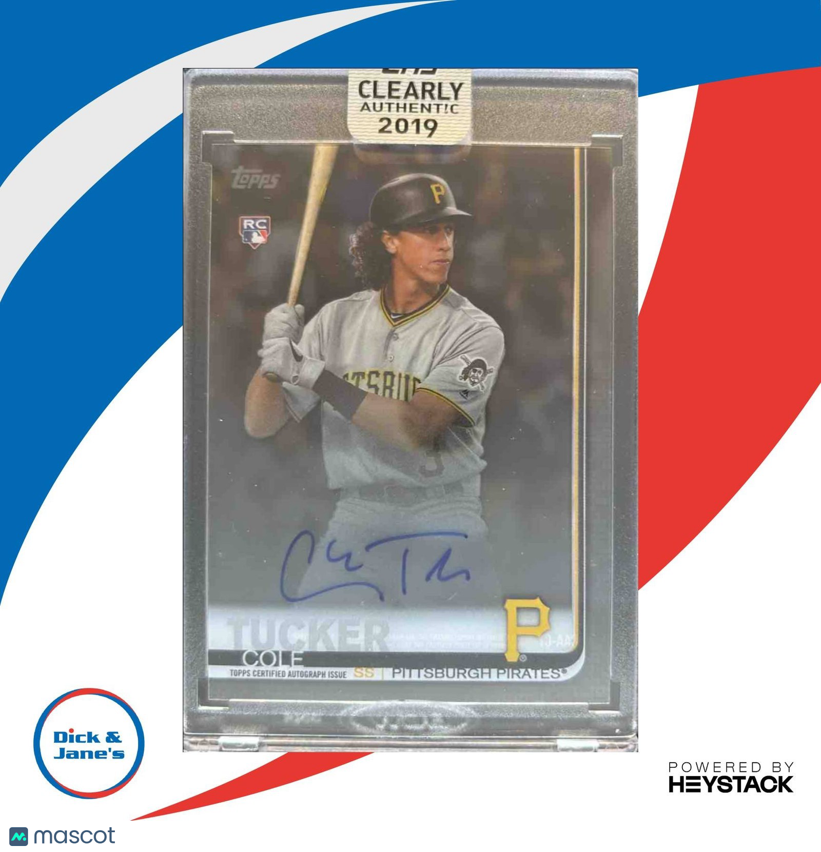 2019 Topps Clearly Authentic Cole Tucker #CAA-CT RC Auto Pittsburgh Pirates - Sports Cards