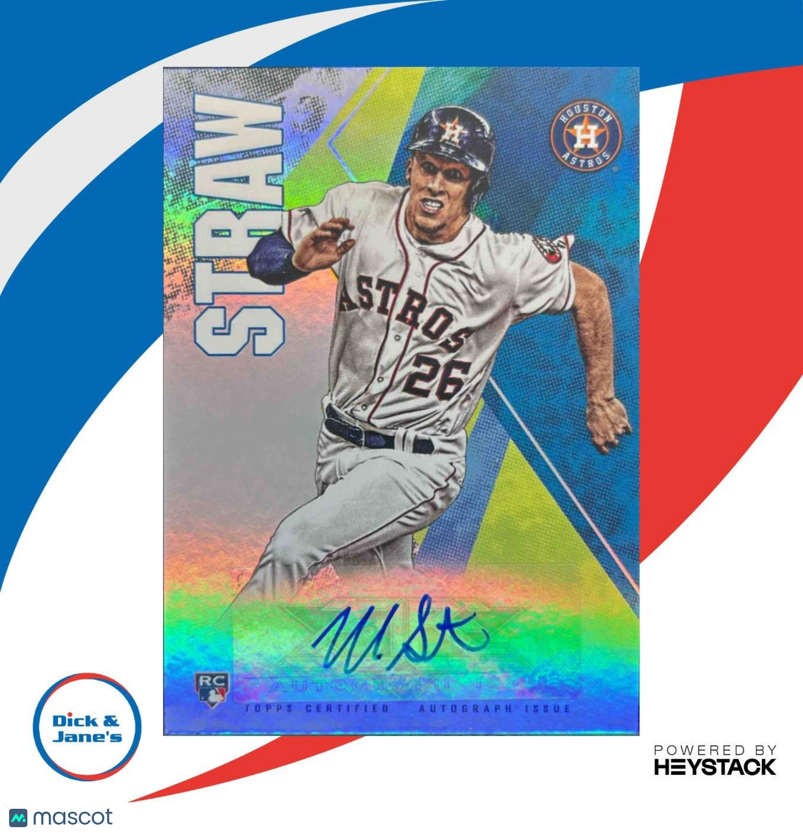 2019 Topps Fire Myles Straw Auto #FA-MS RC Houston Astros - Sports Cards