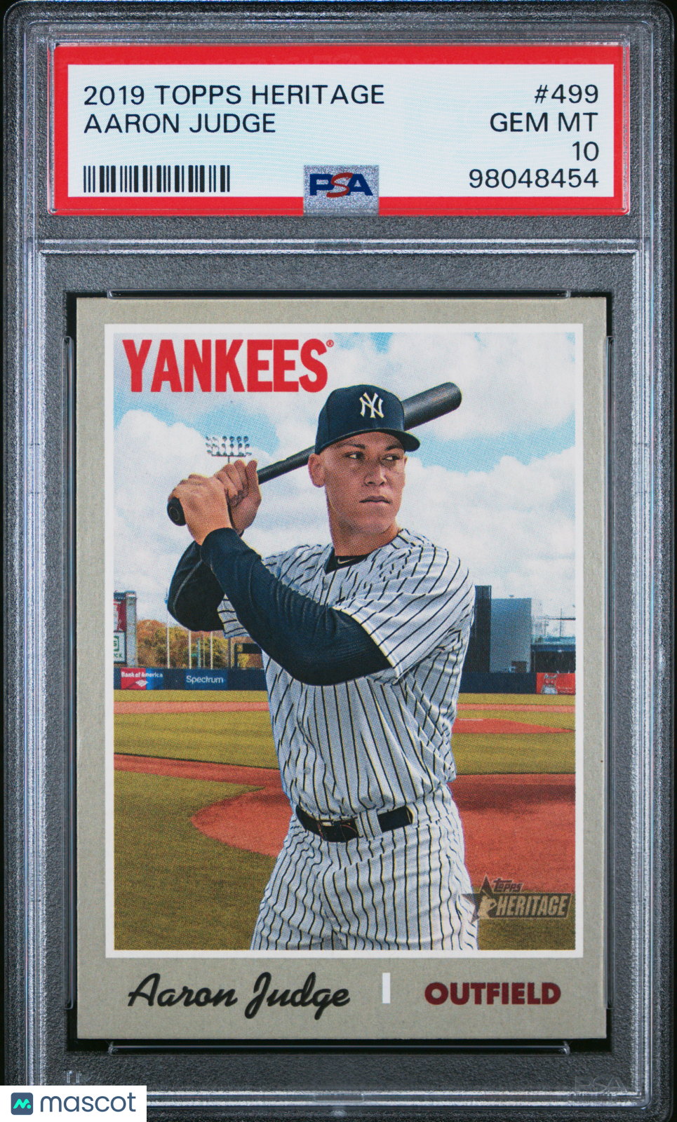 2019 Topps Heritage Aaron Judge Short Print #499 PSA 10 New York Yankees Graded Sports Cards
