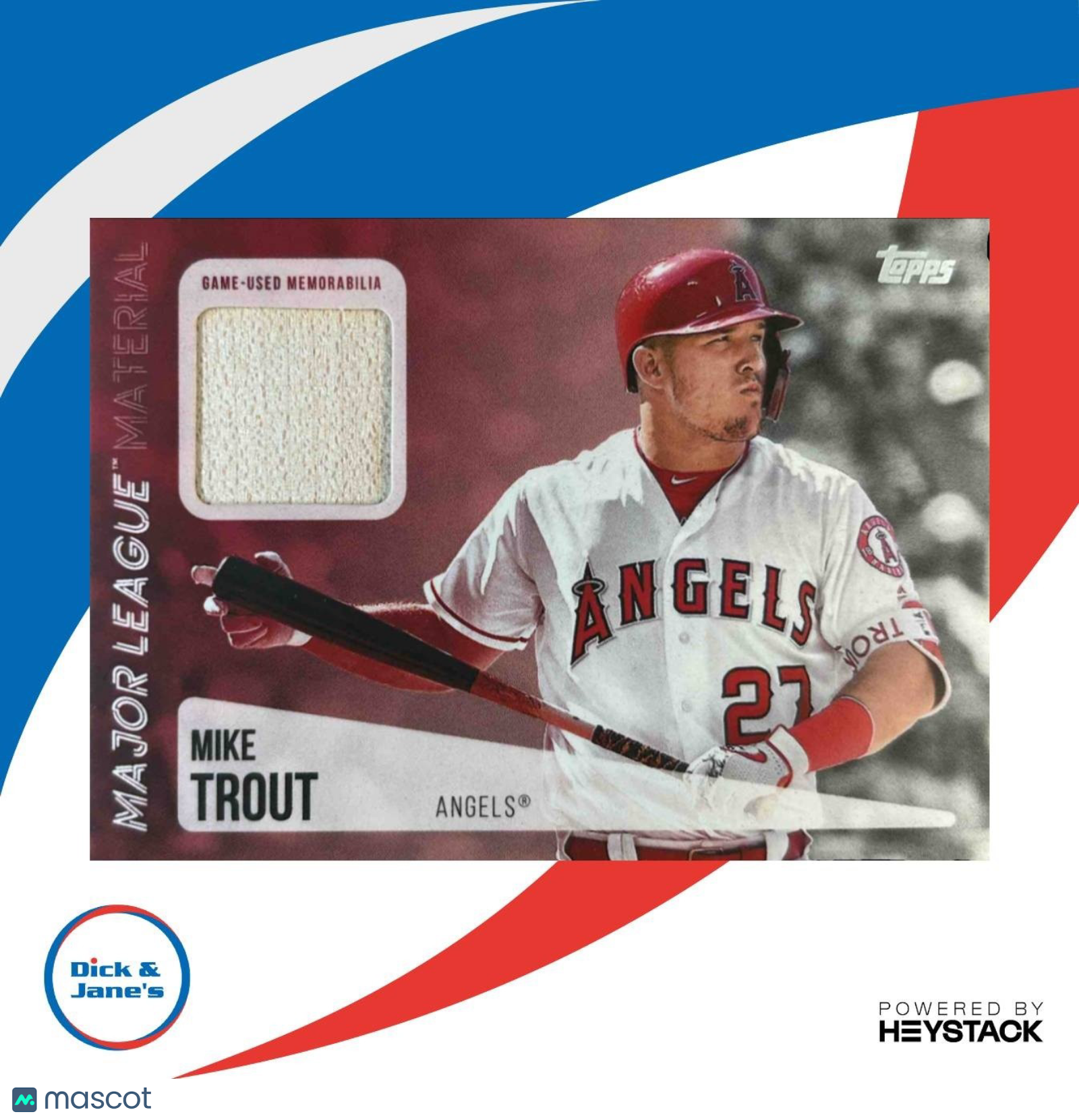 2019 Topps Mike Trout Major League Material Relics #MLM-MT Los Angeles Angels - Sports Cards