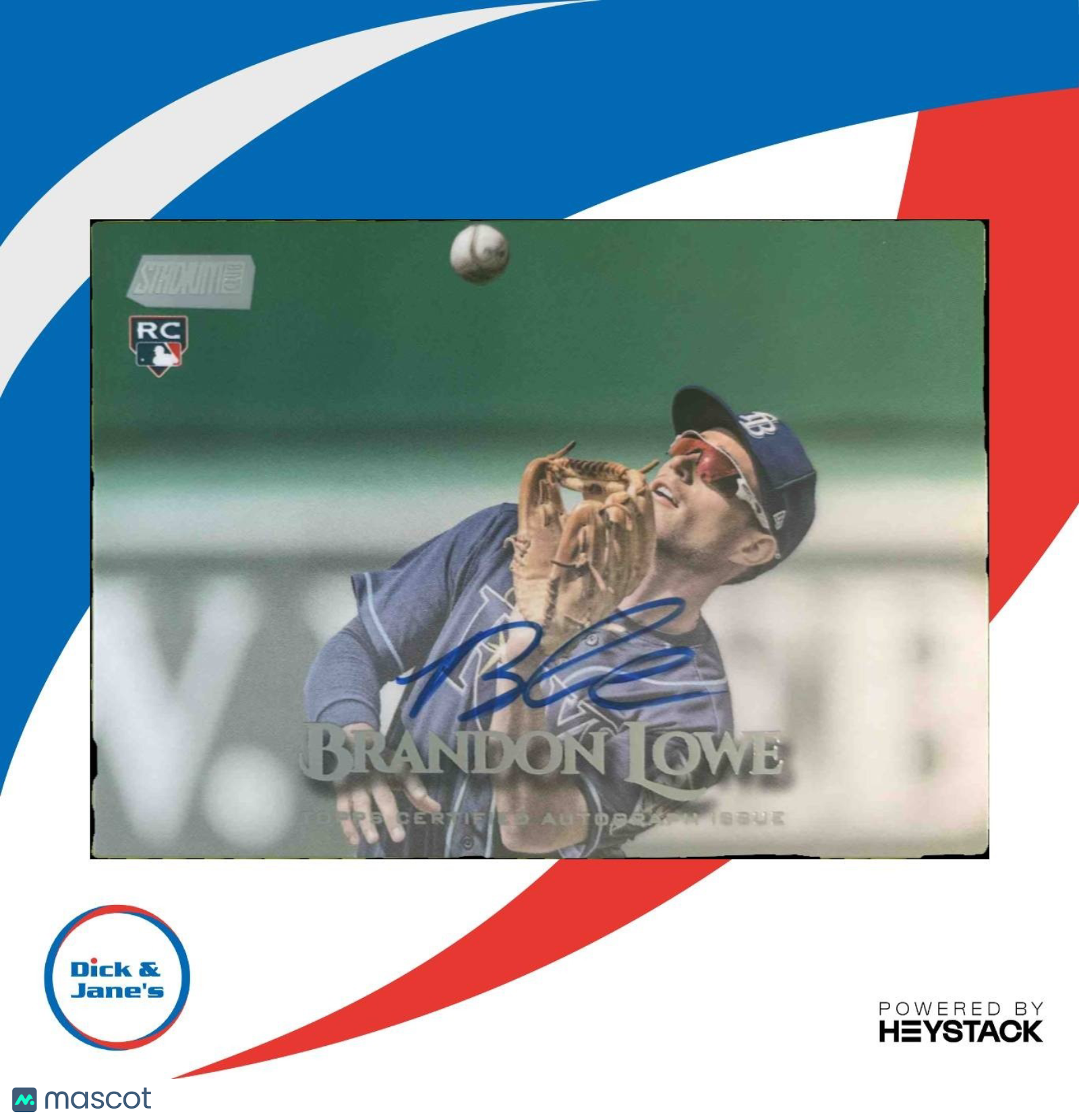 2019 Topps Stadium Club Brandon Lowe Auto #SCA-BL RC Tampa Bay Rays - Sports Cards