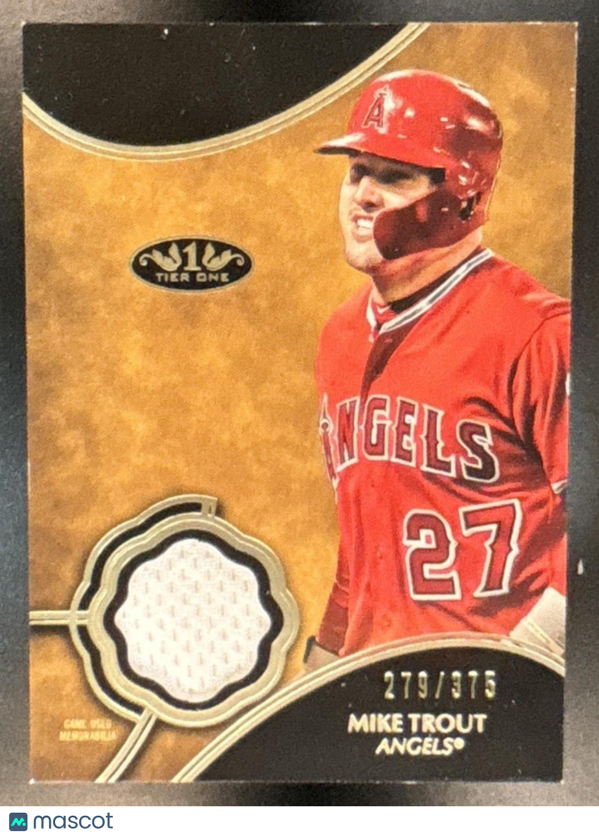 2019 Topps Tier One Mike Trout Relics /375 MEM Los Angeles Angels - Sports Cards