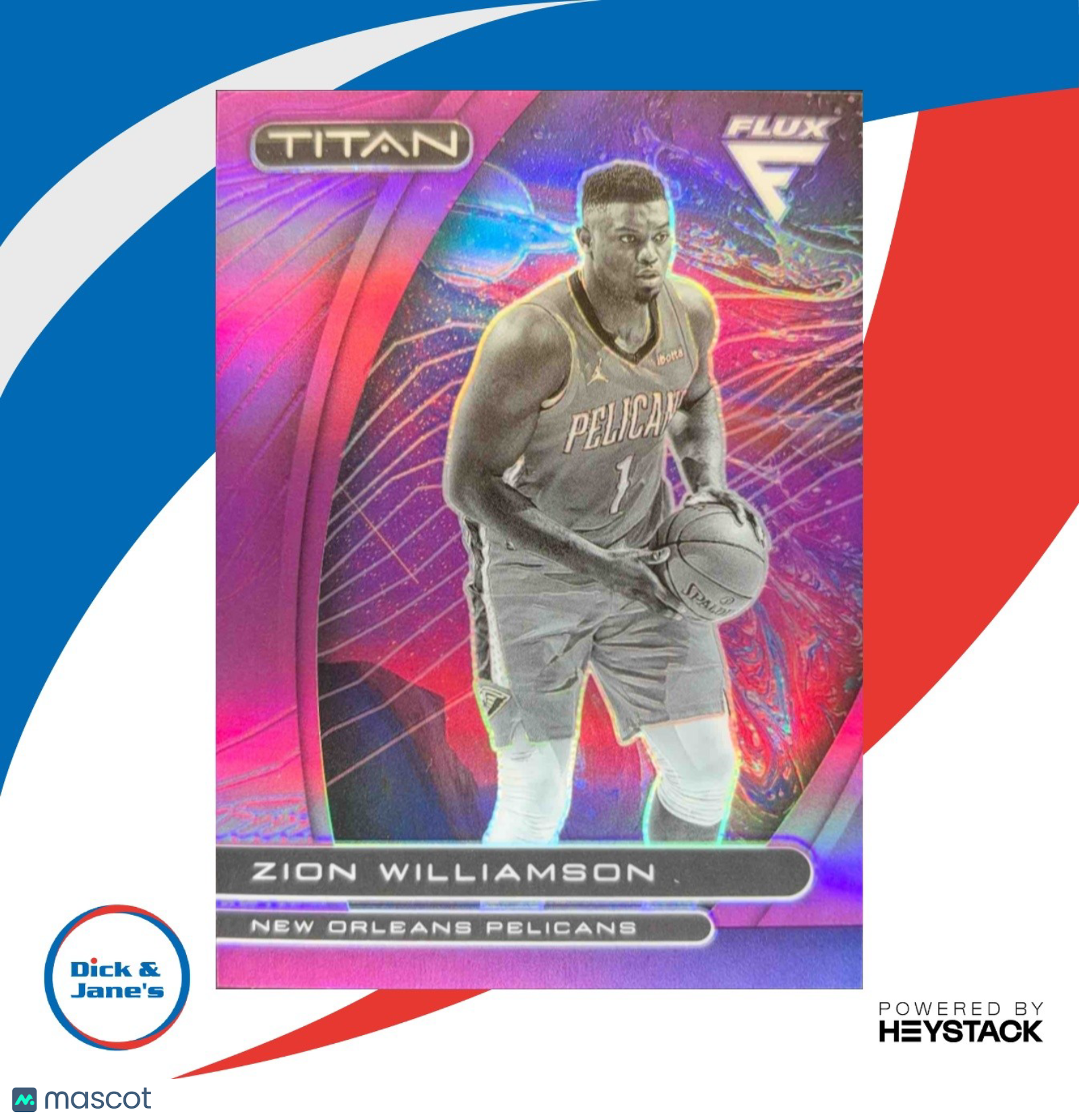 2020-21 Panini Flux Zion Williamson Titan Veterans Purple /25 #12 New Orleans - Sports Cards