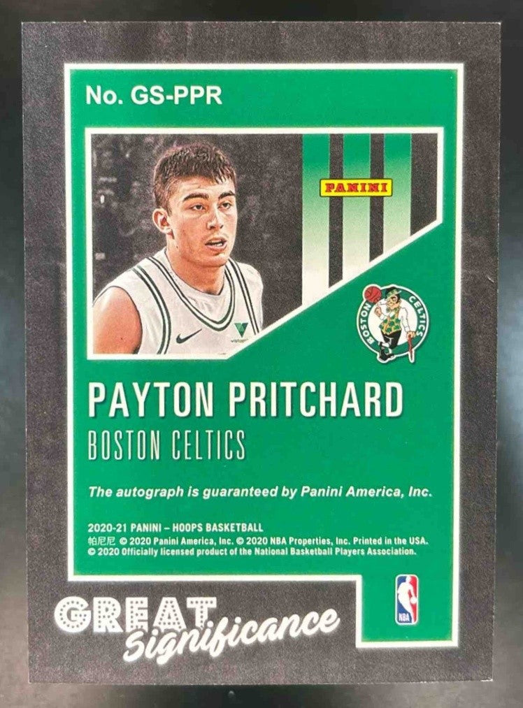 2020-21 Panini Hoops Payton Pritchard Great SIGnificance RC Auto Boston Celtics - Sports Cards