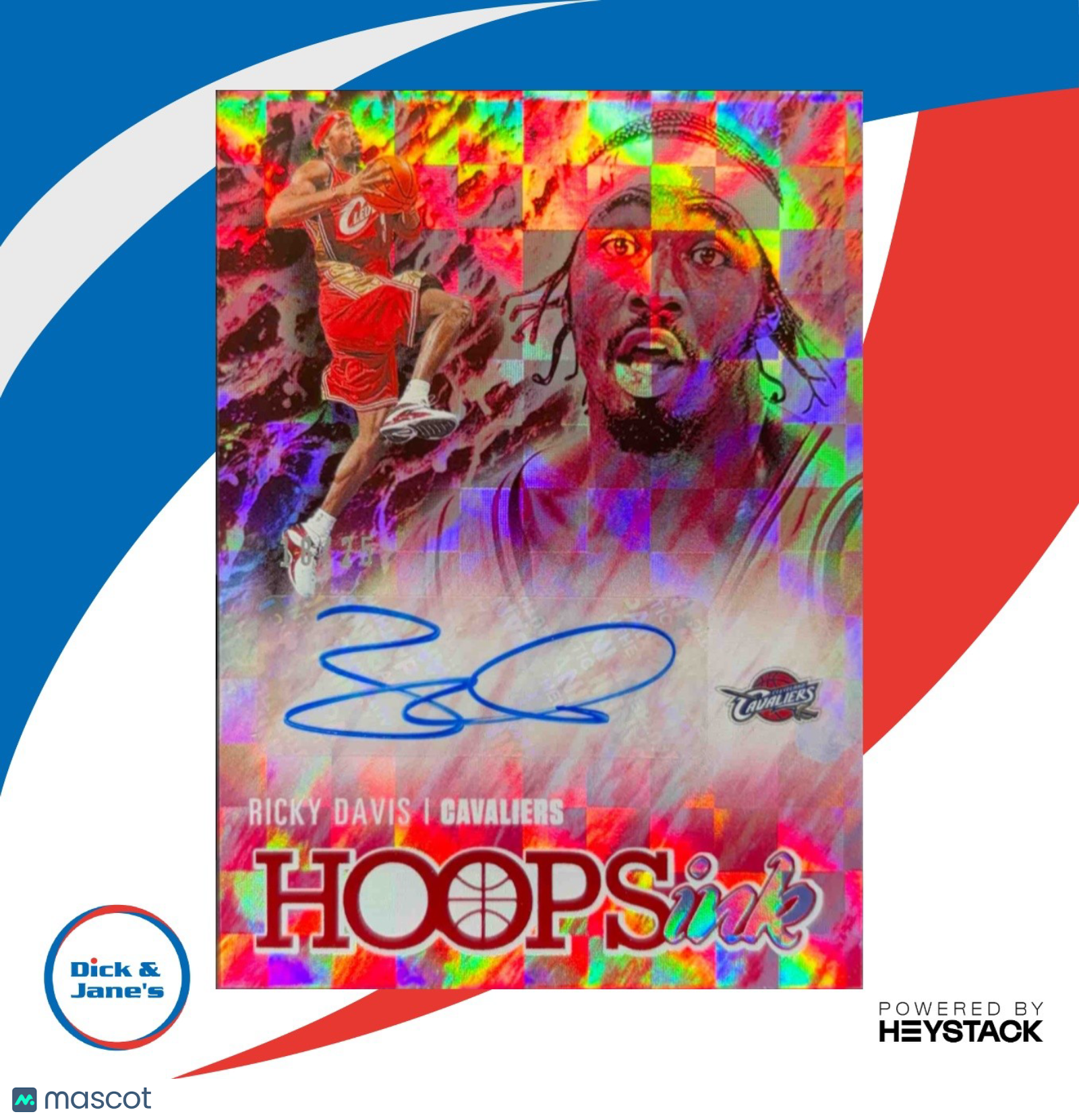 2020-21 Panini Hoops Ricky Davis Ink Red 18/25 #HI-RDV Auto Cleveland Cavaliers - Sports Cards