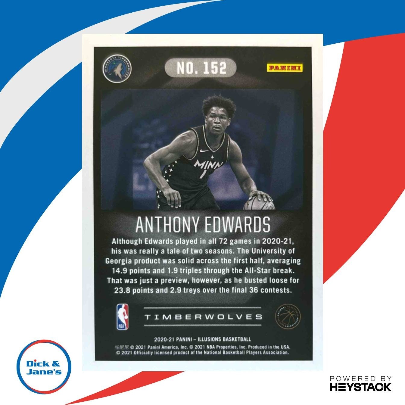 2020-21 Panini Illusions Anthony Edwards #152 RC Minnesota Timberwolves - Sports Cards