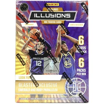 2020/21 Panini Illusions Basketball 6-Pack Blaster Box (Emerald and Ruby Parallels!) - Sports Collectibles