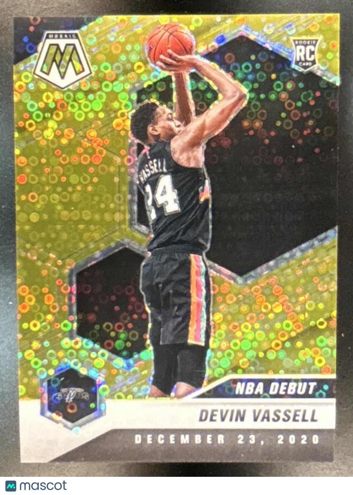 2020-21 Panini Mosaic Devin Vassell Fast Break Gold /10 #278 RC Spurs - Sports Cards