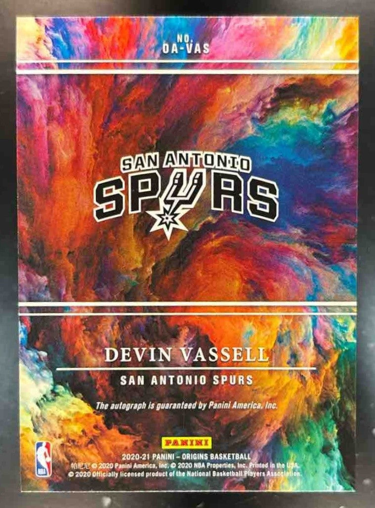 2020-21 Panini Origins Devin Vassell Auto Silver Ink /99 RC San Antonio Spurs - Sports Cards