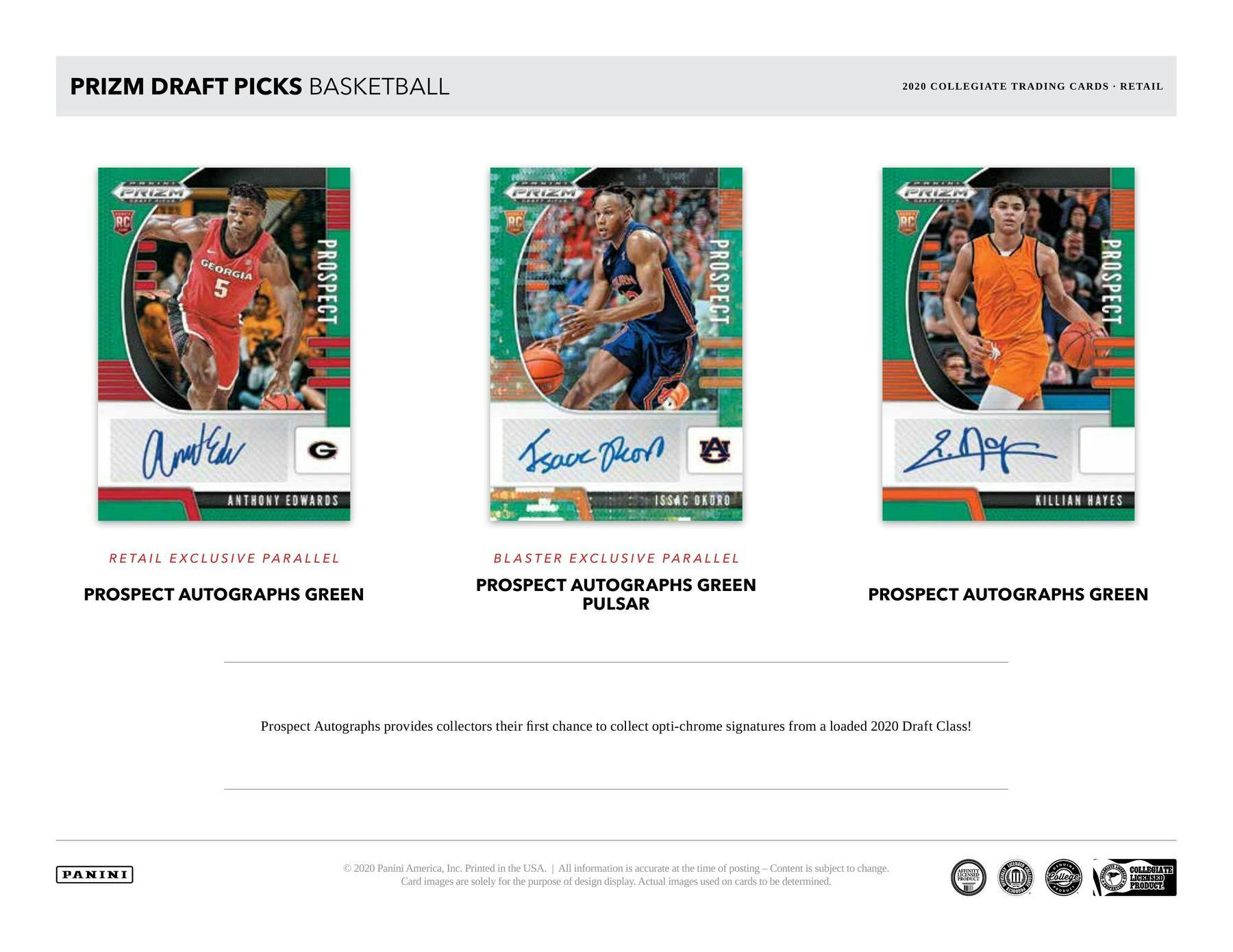 2020/21 Panini Prizm Draft Picks Basketball Multi Cello 15-Card Pack (Anthony Edwards RC?0 - NBA Hobby Box