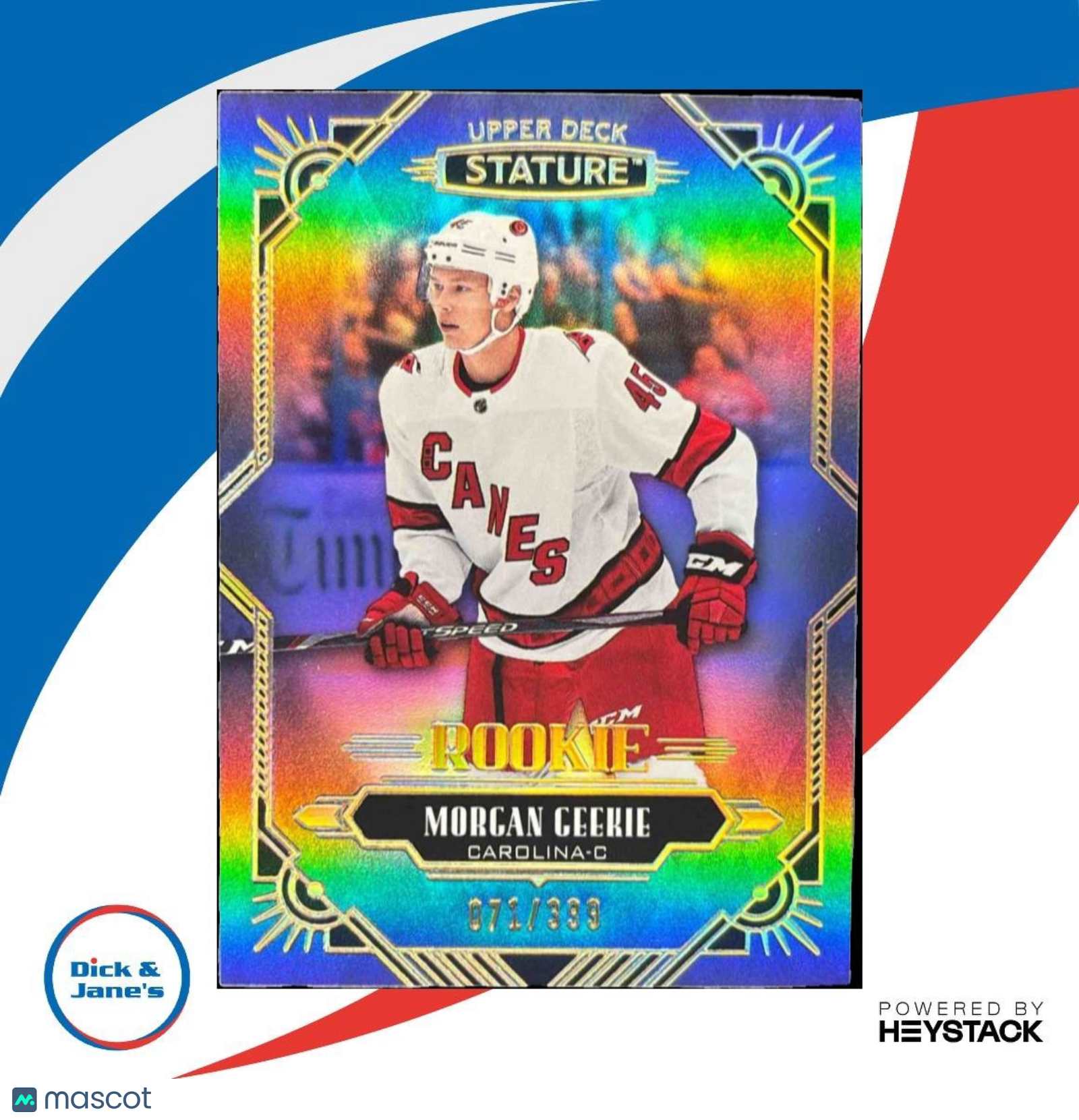 2020-21 Upper Deck Stature Morgan Geekie Portrait /99 #159 RC Hurricanes - Sports Cards