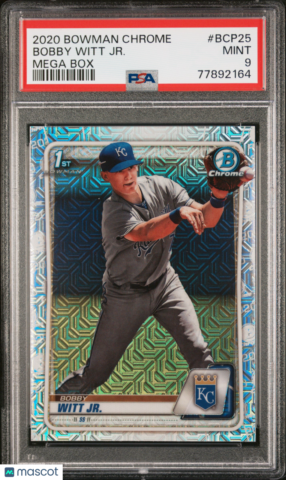 2020 Bowman Chrome Mega Box Bobby Witt JR. Rookie #BCP25 PSA 9 MINT - Graded Sports Cards