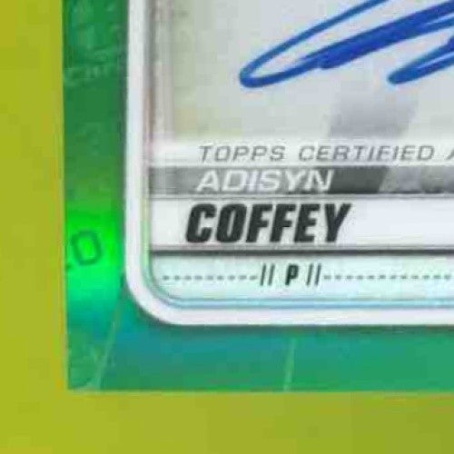 2020 Bowman Draft Adisyn Coffey Chrome Pick Auto Green Refractor /99 White Sox - Sports Cards