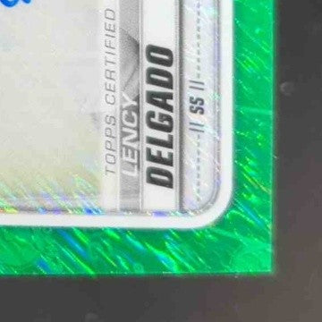 2020 Bowman Lency Delgado Chrome Prospect Auto Green Shimmer Refractor 9/99 - Sports Cards