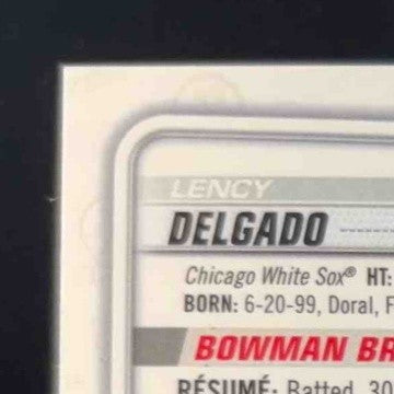 2020 Bowman Lency Delgado Chrome Prospect Auto Green Shimmer Refractor 9/99 - Sports Cards