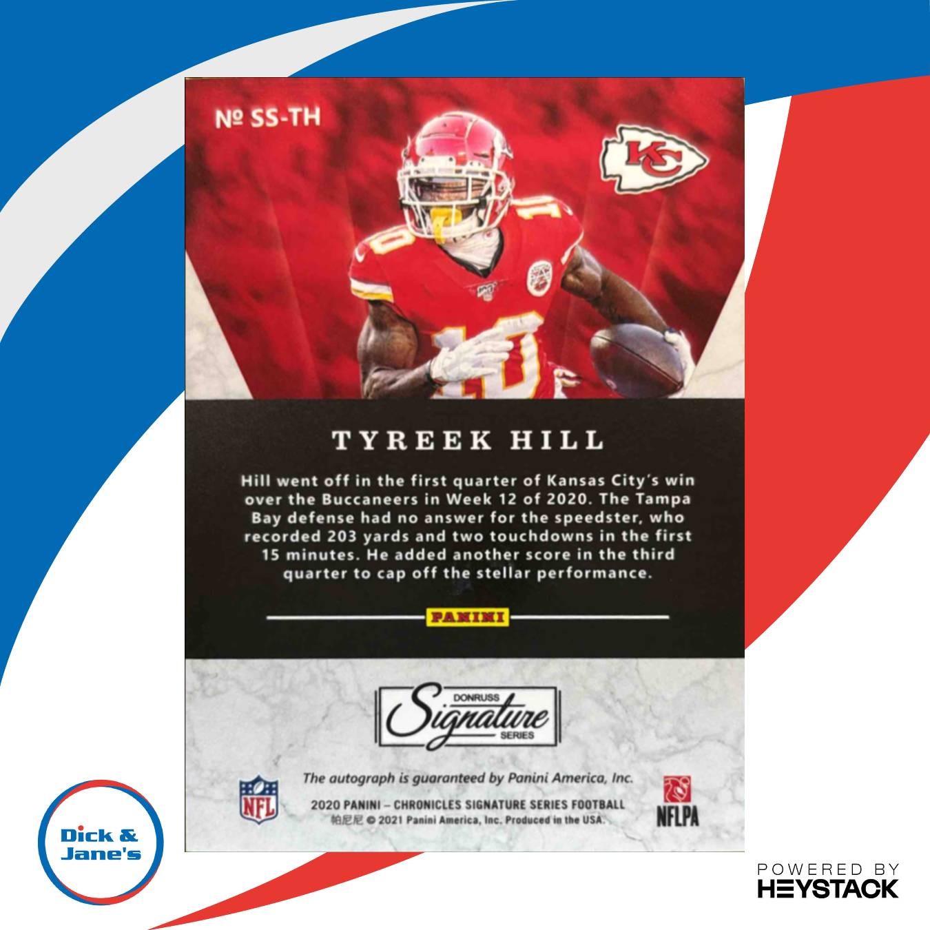 2020 Chronicles Tyreek Hill Signature Series Bronze /25 Auto Kansas City Chiefs - Sports Cards