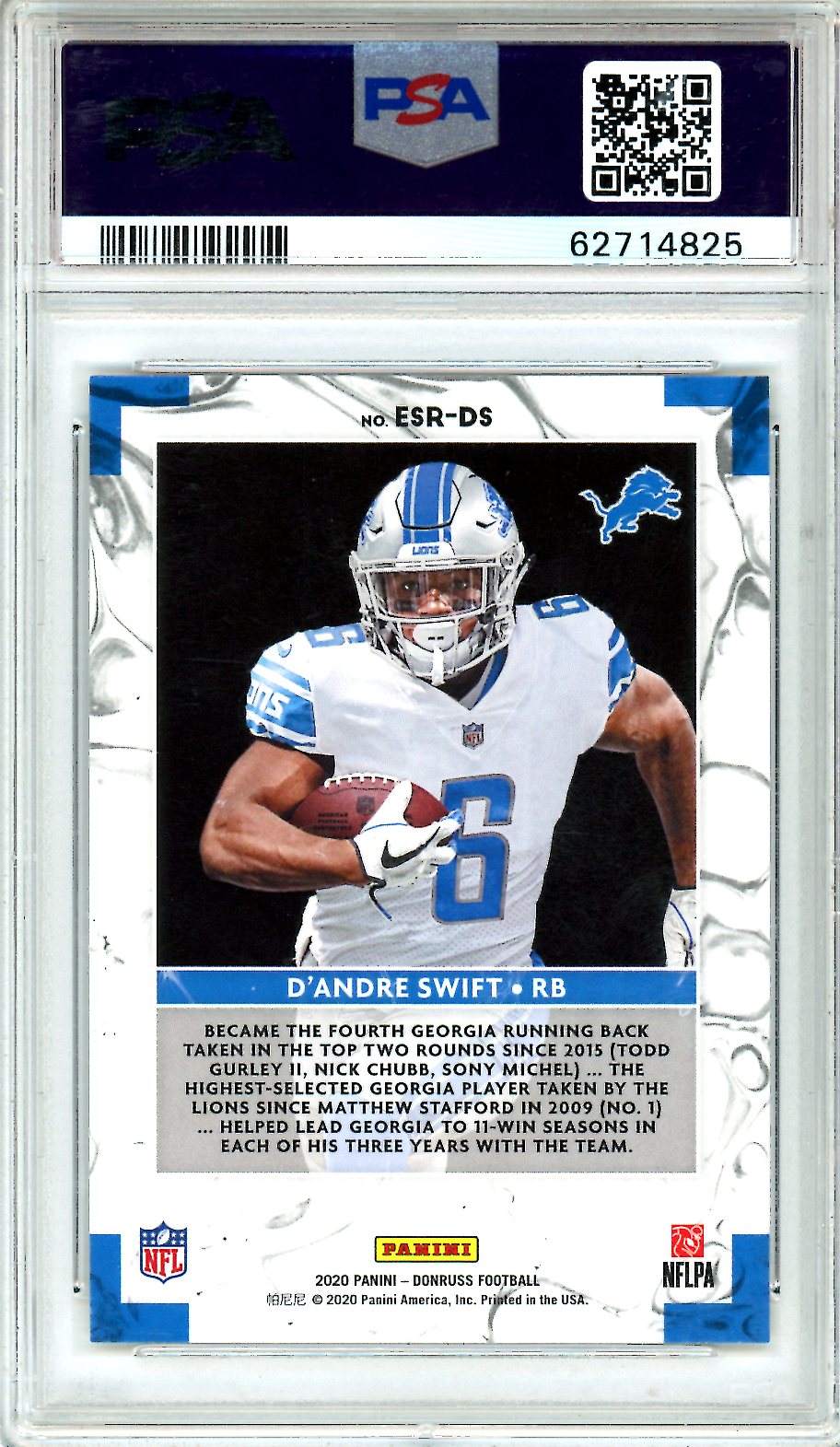2020 Donruss Elite Series D’andre Swift Rookies Rookie PSA 9 MINT Detroit - Graded Sports Cards