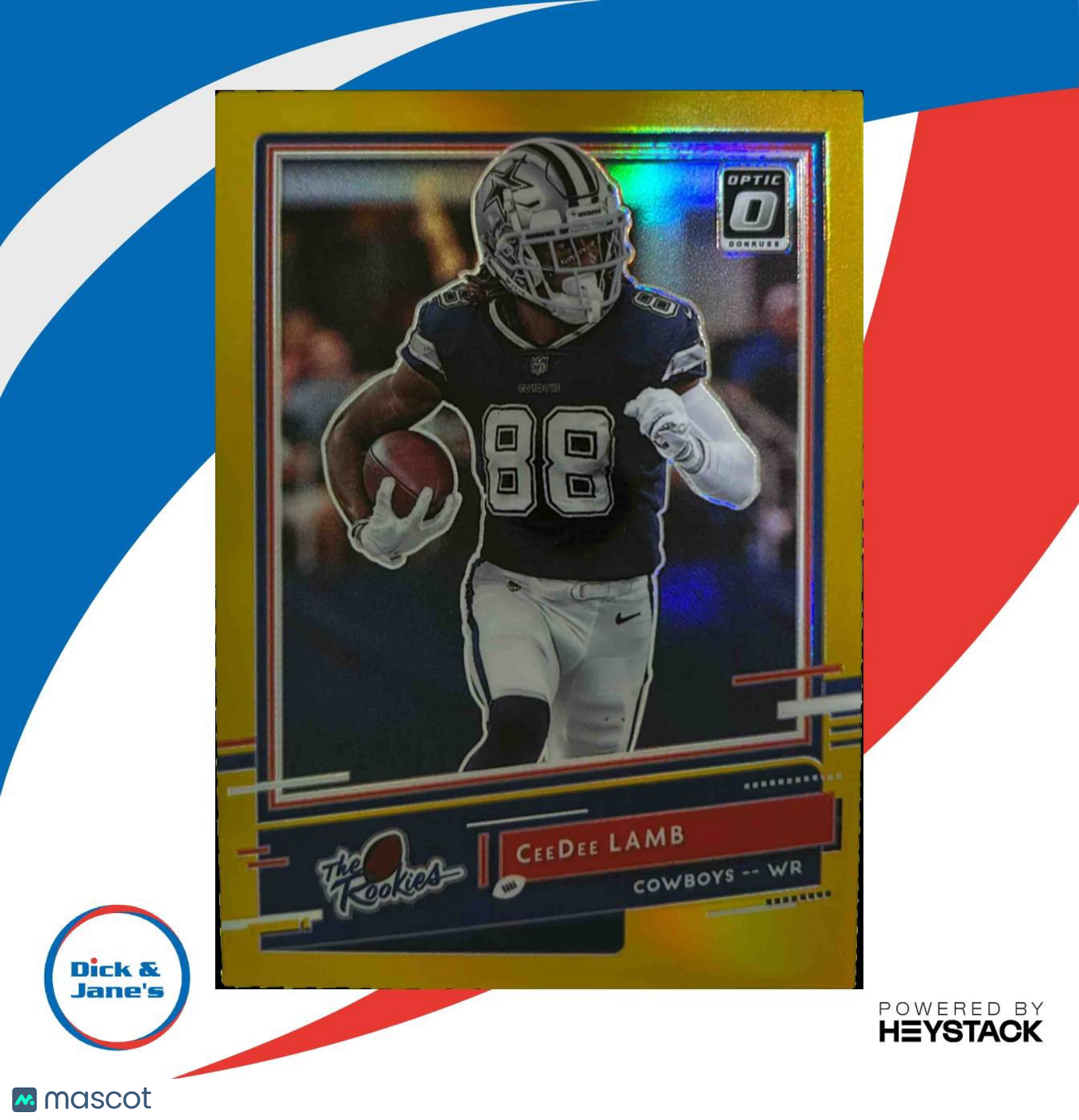 2020 Donruss Optic CeeDee Lamb The Rookies Gold 3/10 #TR-CL RC Dallas Cowboys - Sports Cards