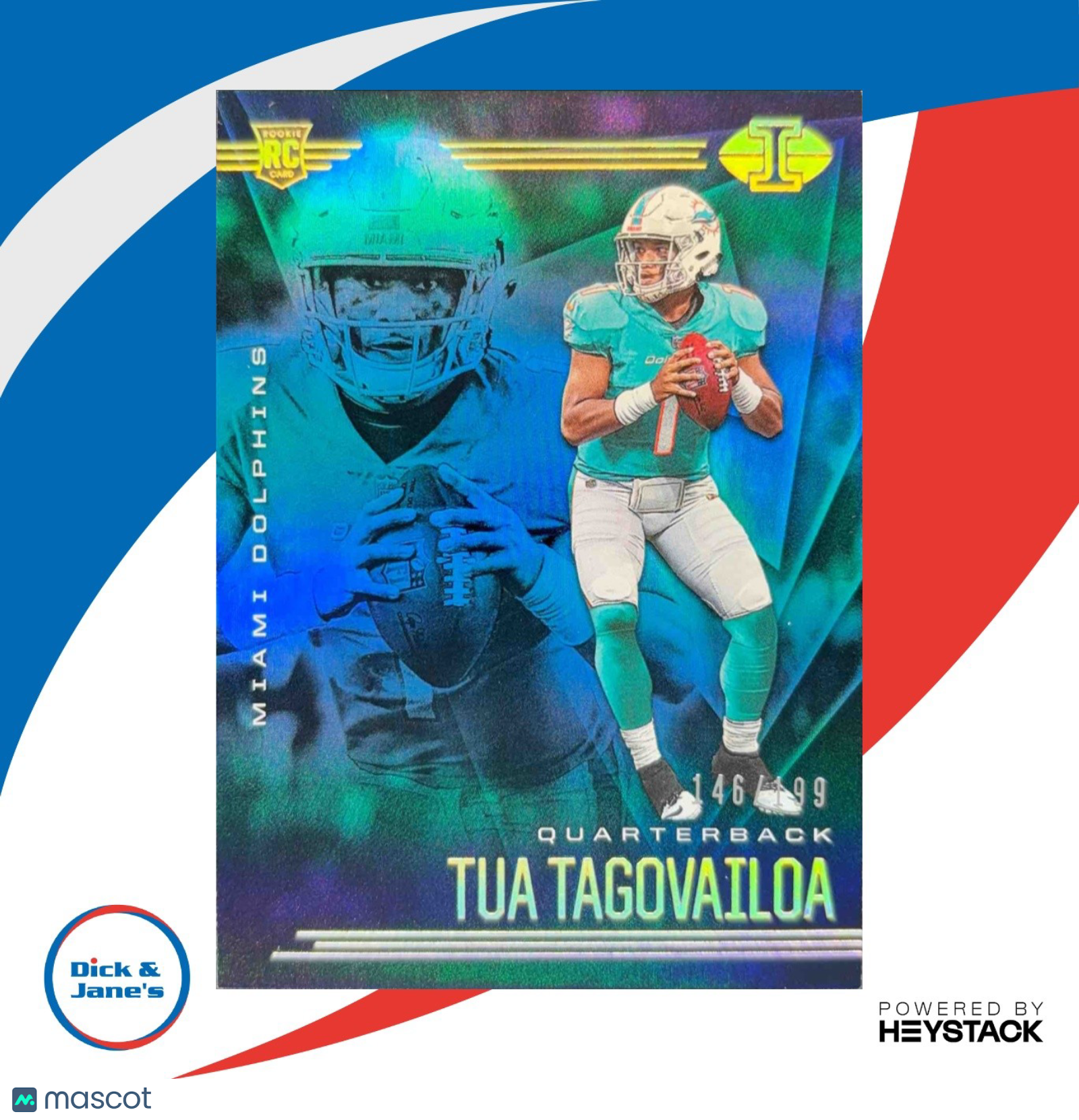 2020 Illusions Tua Tagovailoa Trophy Collection Light Blue 146/199 RC Dolphins - Sports Cards