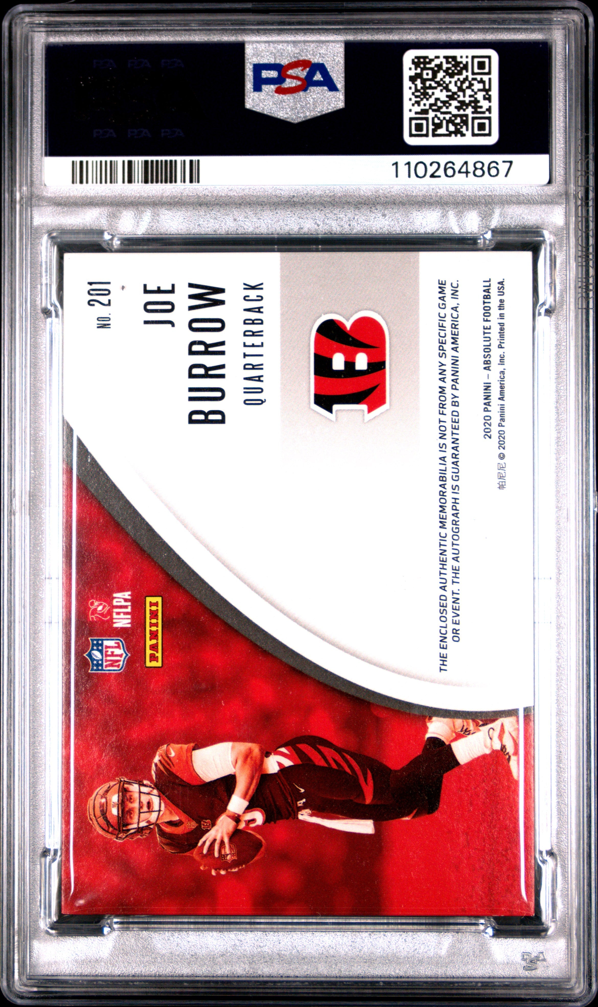2020 Panini Absolute Joe Burrow Materials Autograph Rookie 065/149 PSA 9 Bengals - Graded Sports Cards