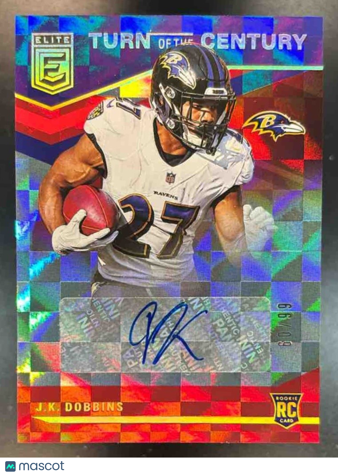 2020 Panini Chronicles J.K. Dobbins Turn of the Century Auto Red /99 RC Ravens - Sports Cards