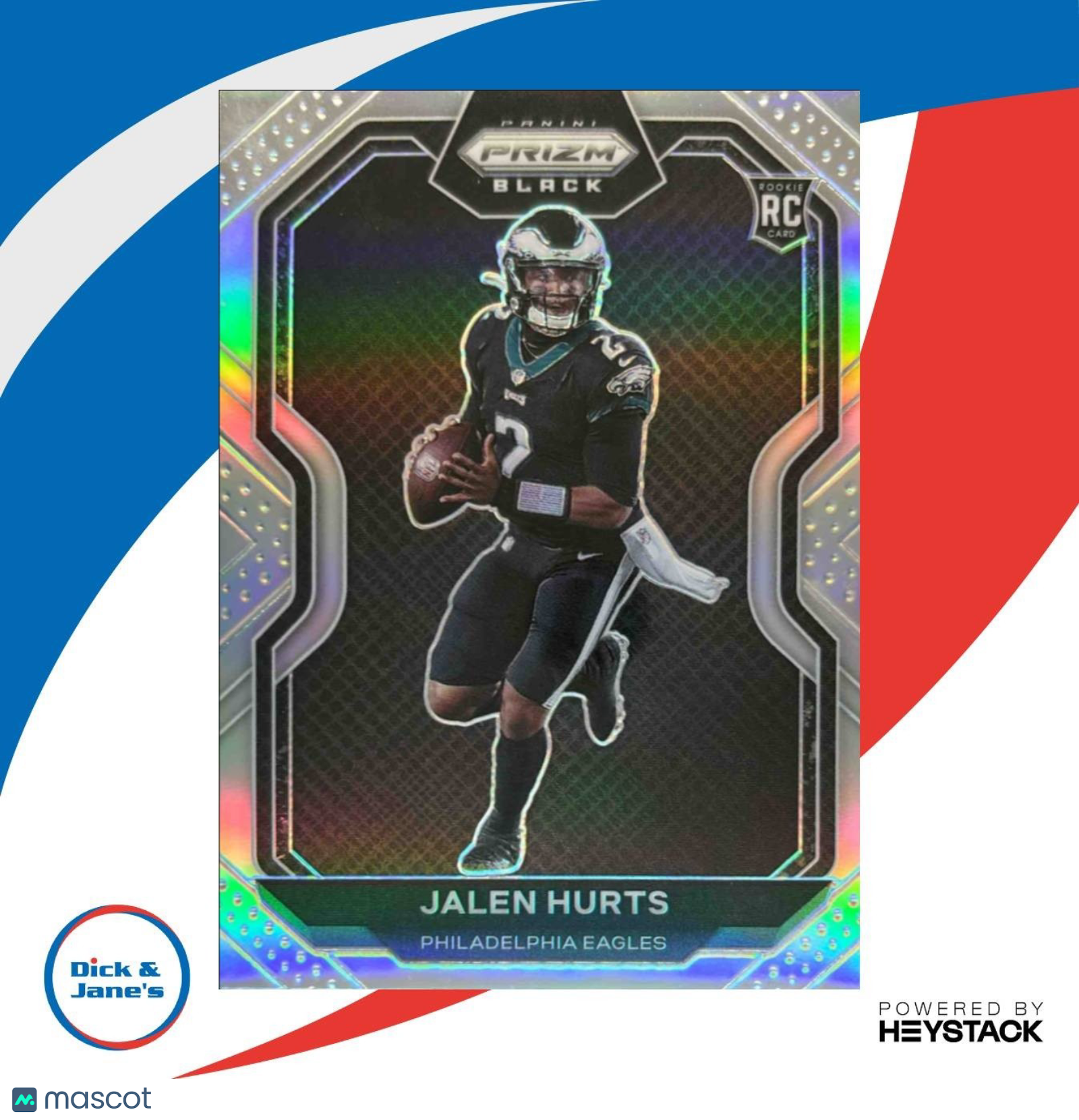 2020 Panini Chronicles Jalen Hurts Prizm Black Silver #PB-19 RC Eagles - Sports Cards
