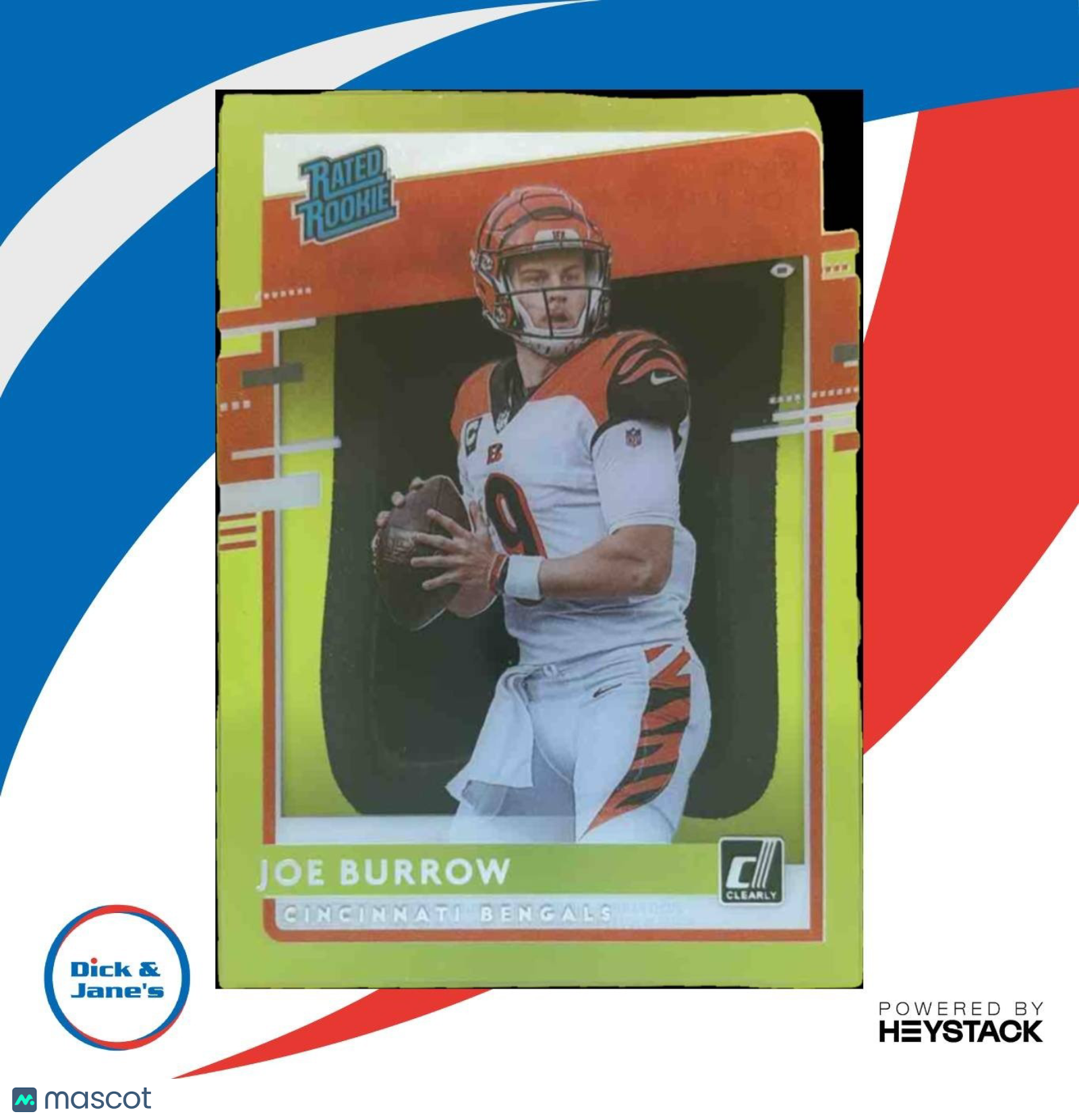 2020 Panini Chronicles Joe Burrow Clearly Donruss Rated Rookie RC Bengals - Sports Cards
