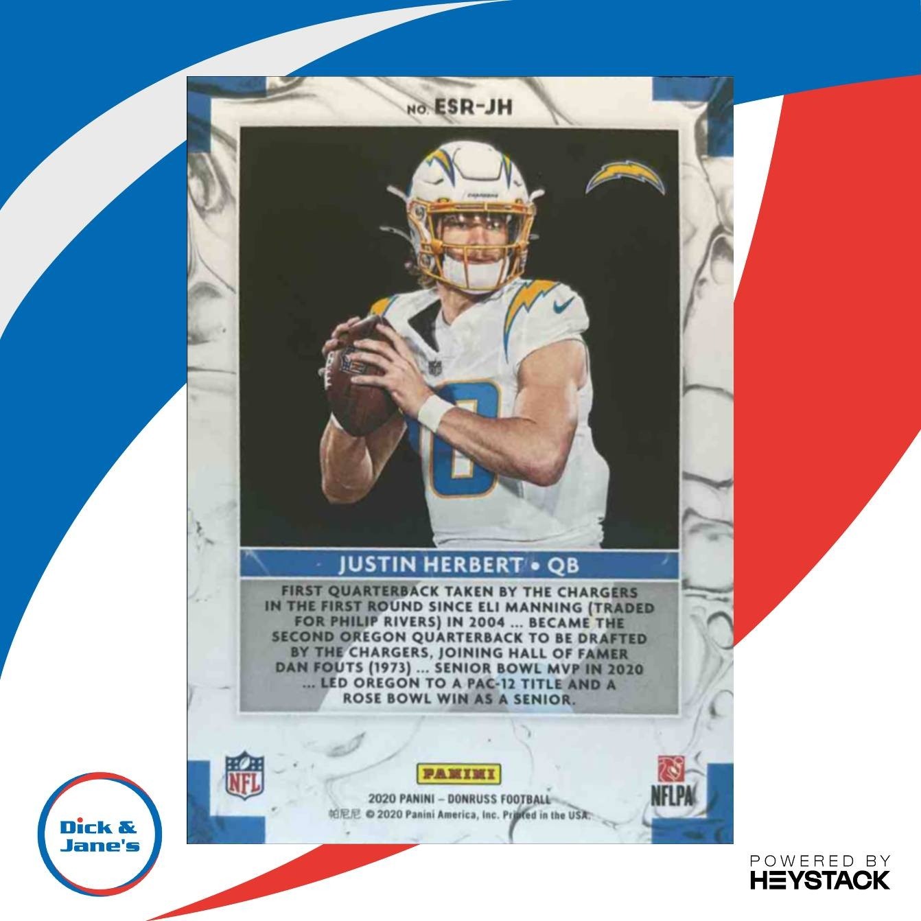 2020 Panini Donruss Justin Herbert Elite Series Rookies RC Los Angeles Chargers - Sports Cards
