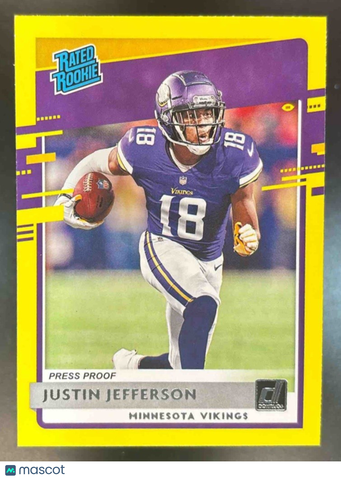 2020 Panini Donruss Justin Jefferson Press Proof Yellow #313 RC Vikings - Sports Cards