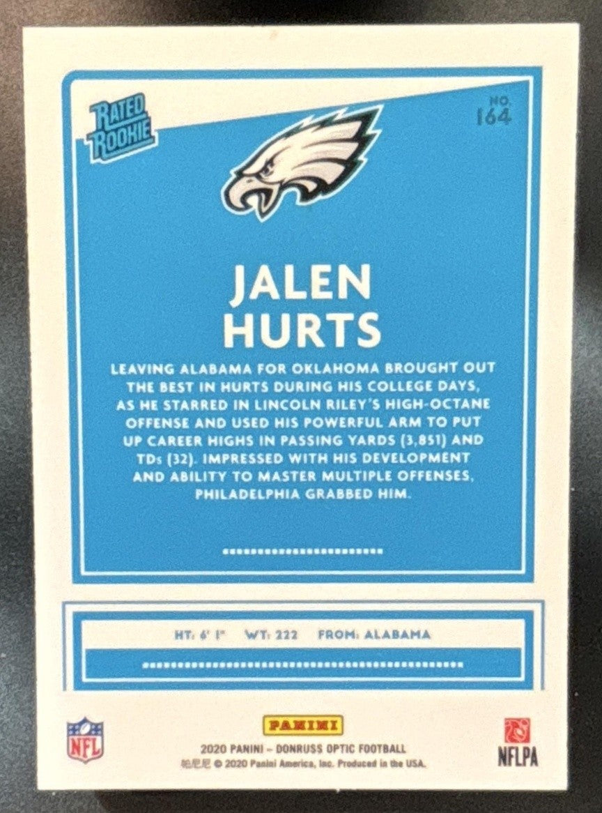 2020 Panini Donruss Optic Jalen Hurts #164 RC Eagles - Sports Cards