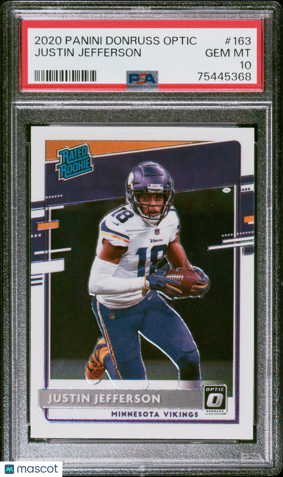 2020 Panini Donruss Optic Justin Jefferson Rated Rookie #163 PSA 10 Minnesota - Graded Sports Cards