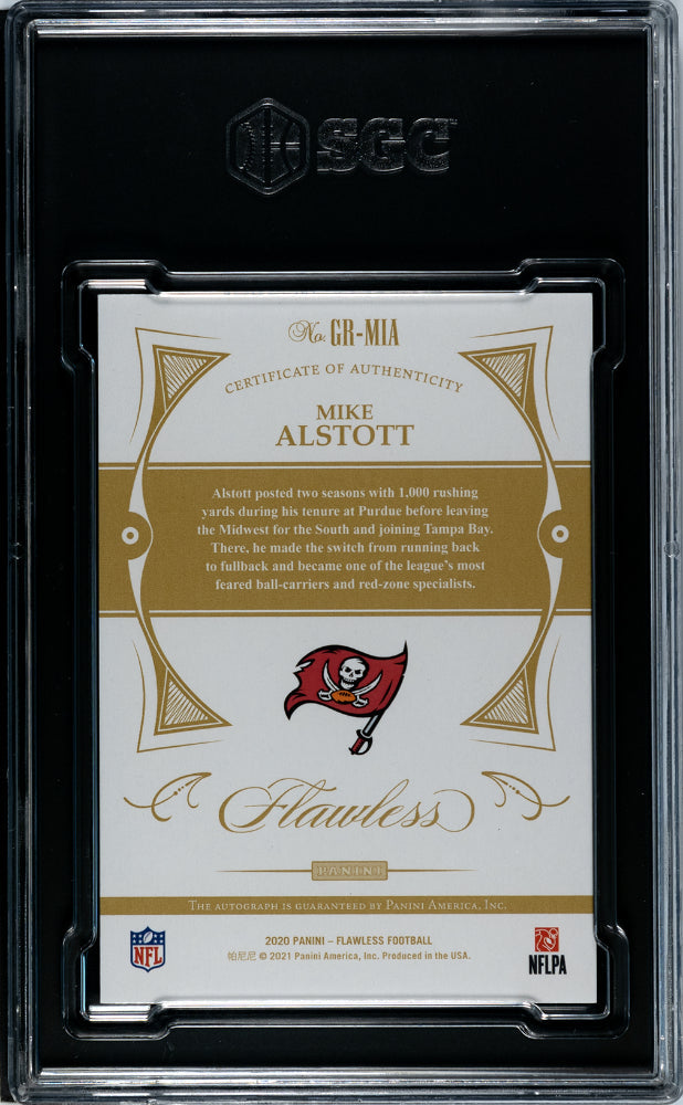2020 Panini Flawless Mike Alstott Greats Autograph Emerald HOF 1/5 SGC 9.5 AU 10 - Graded Sports Cards
