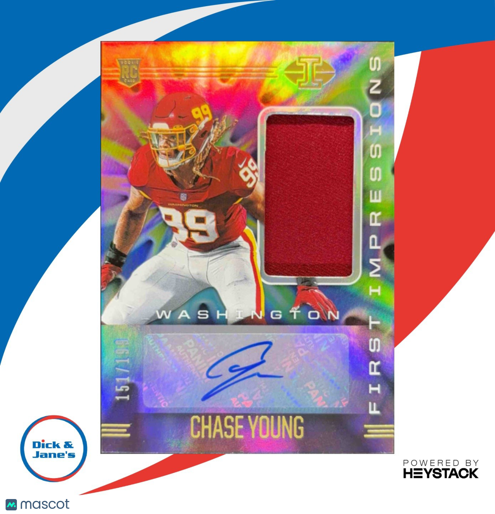 2020 Panini Illusions Chase Young 151/199 #121 RC Auto - Sports Cards