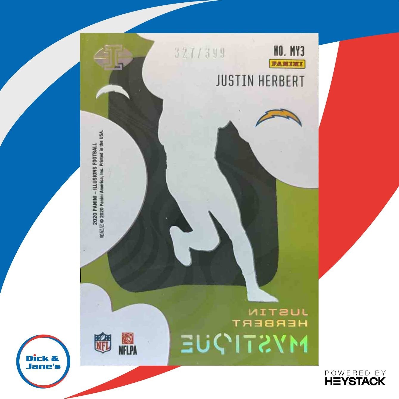 2020 Panini Illusions Justin Herbert Mystique Pink 327/399 RC Chargers - Sports Cards