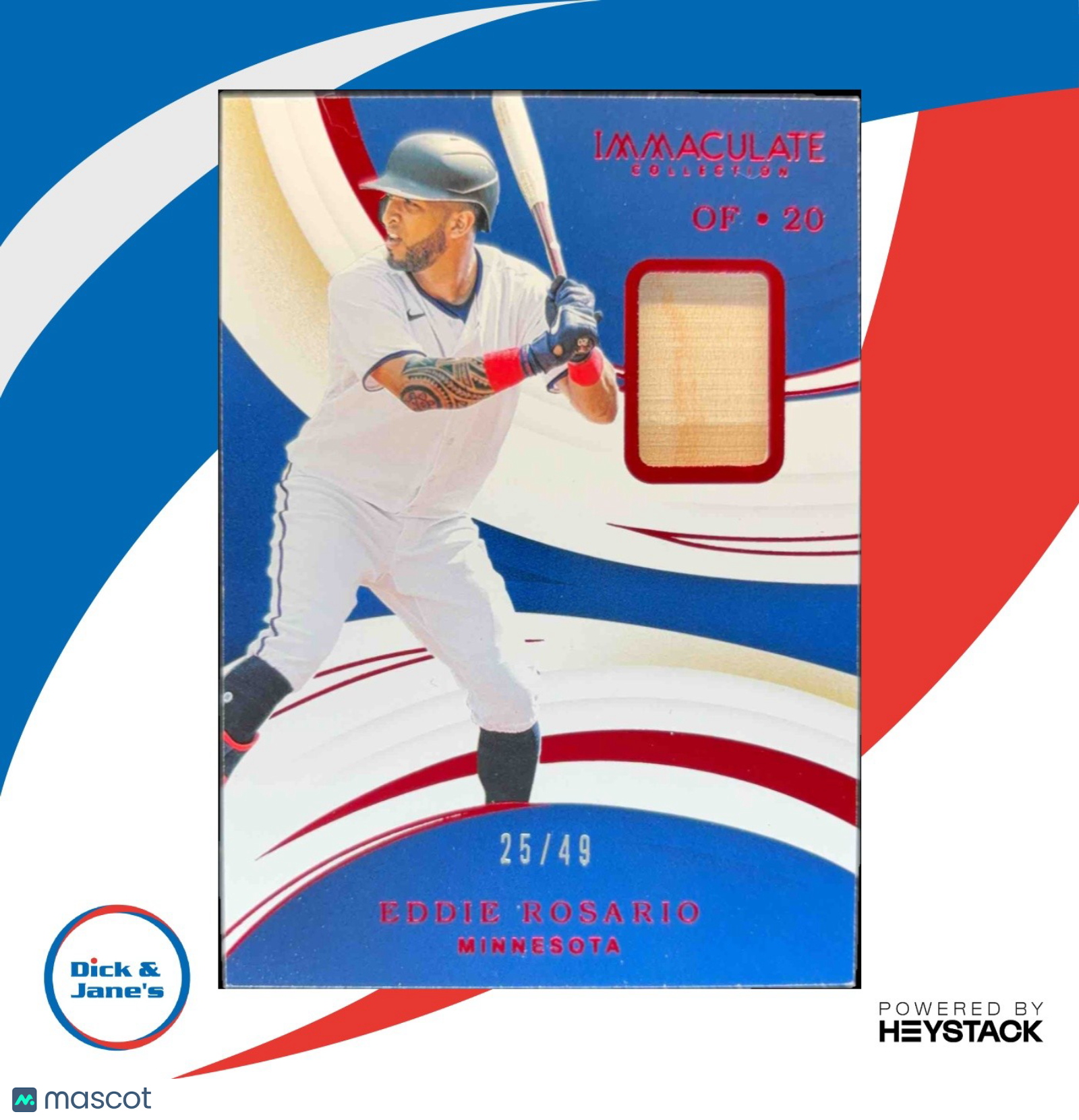 2020 Panini Immaculate Collection Eddie Rosario Red /49 #85 MEM Minnesota Twins - Sports Cards