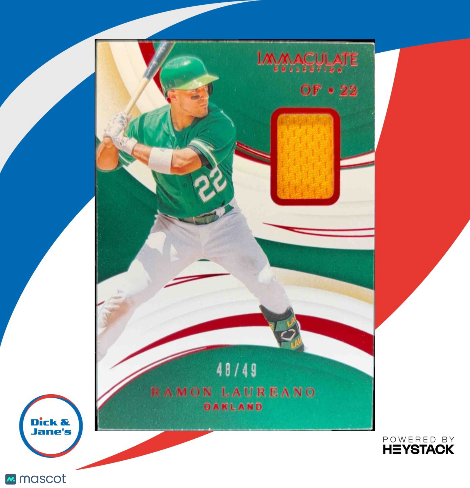 2020 Panini Immaculate Collection Ramon Laureano Red /49 MEM Oakland Athletics - Sports Cards