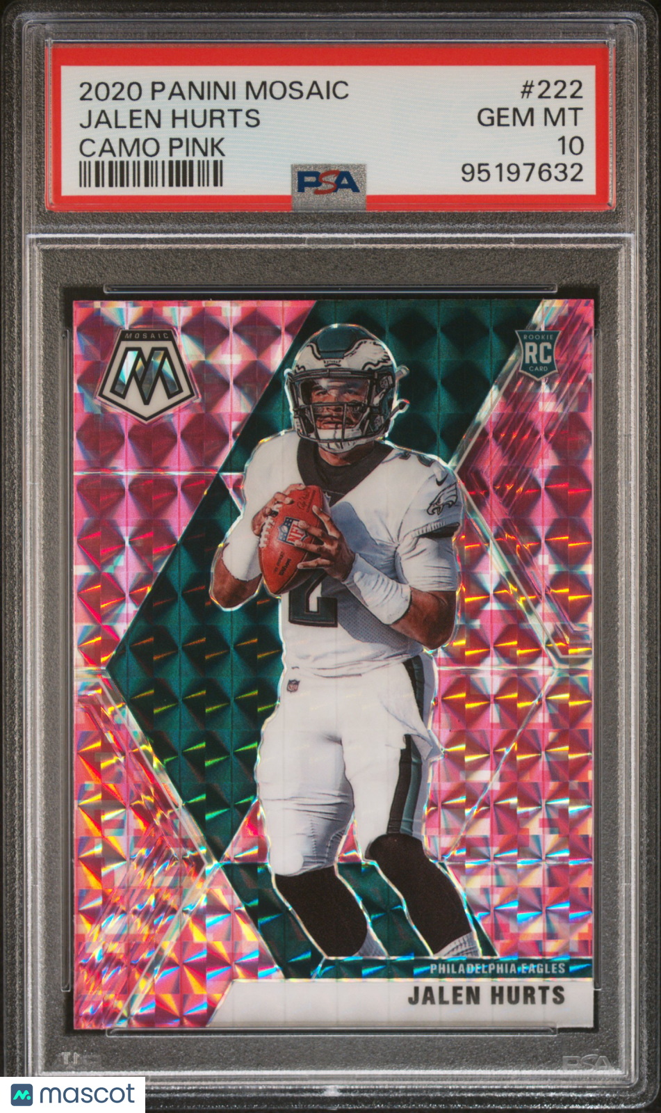 2020 Panini Mosaic Jalen Hurts Camo Pink #222 PSA 10 - Graded Sports Cards